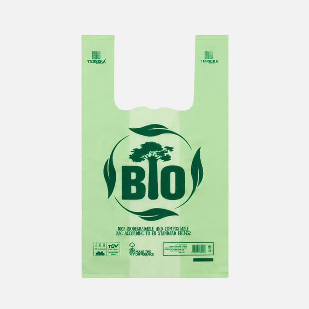 100% Compostable T-Shirt Shopping Bags